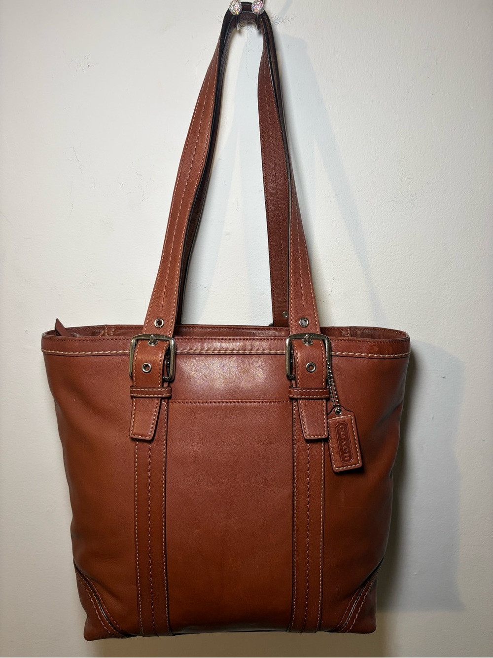 Vintage Coach Hamptons Leather Carryall Tote